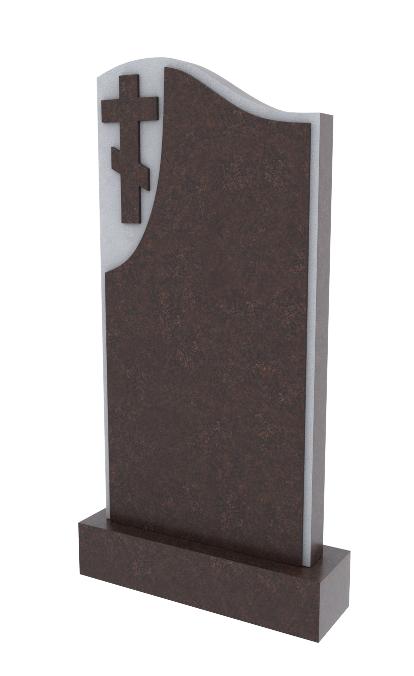 Памятник из коричневого гранита с крестом 1338