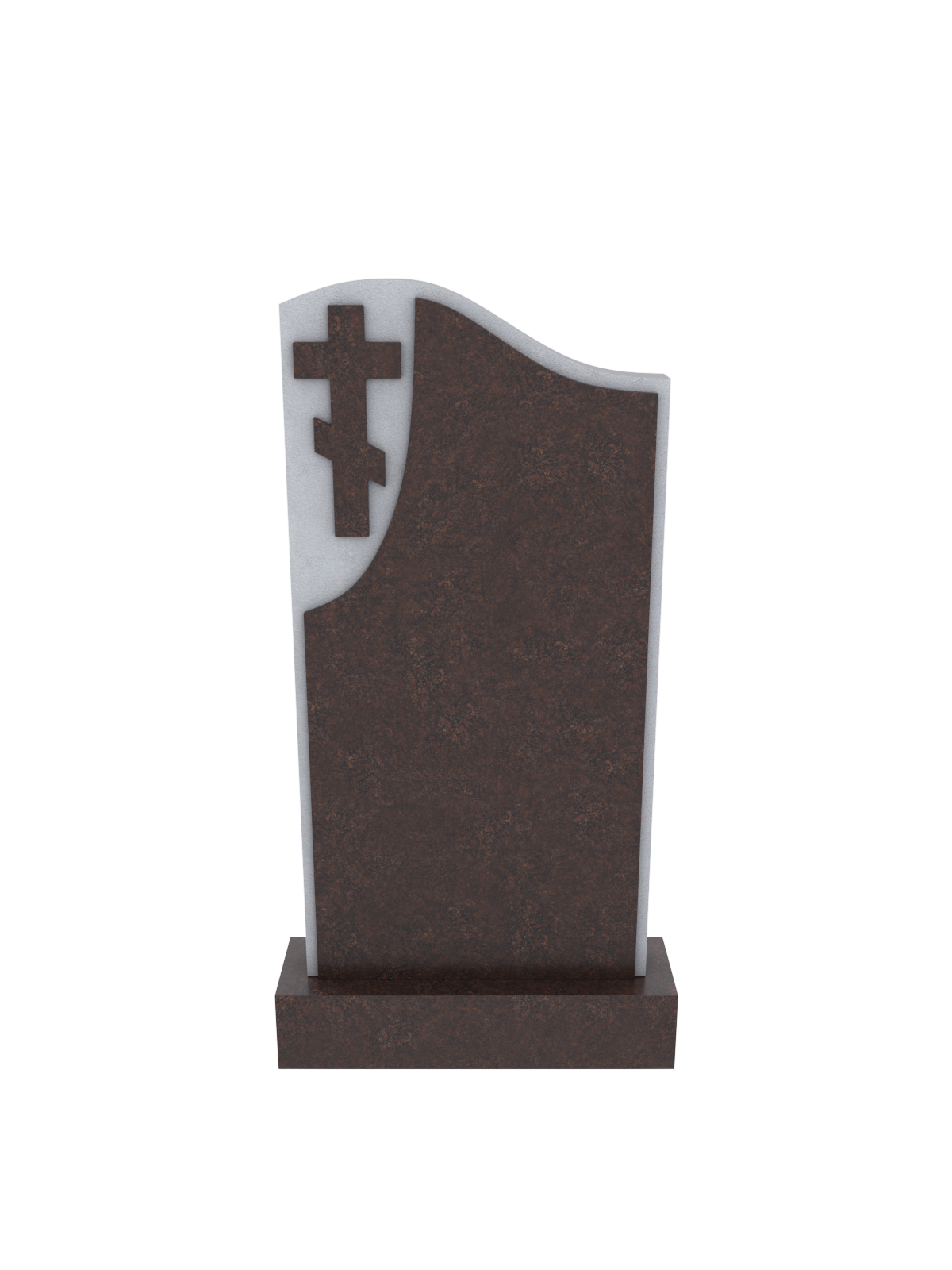 Памятник из коричневого гранита с крестом 1338