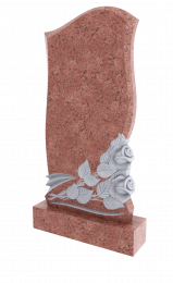 Памятник из красного гранита с розами 1186